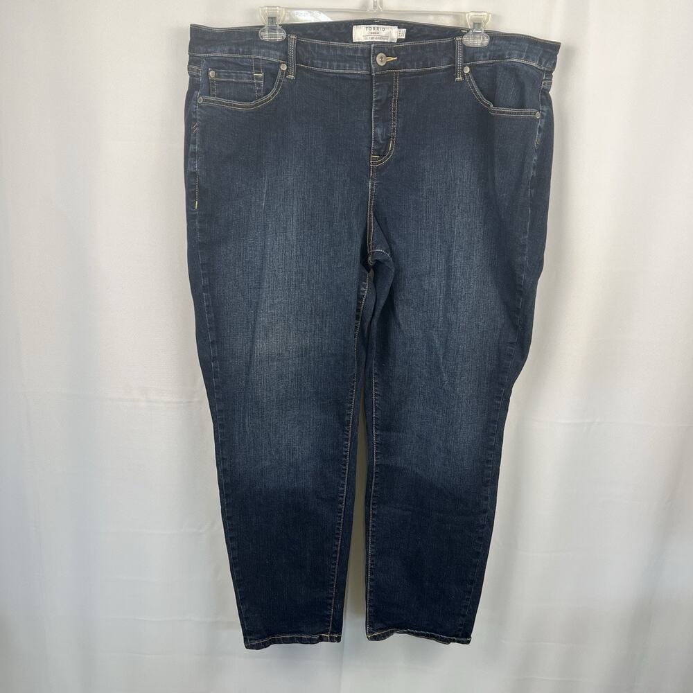 TORRID DENIM STRETCH JEANS WOMEN'S SIZE 24T DARK BLUE 44x31
